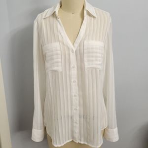 Express Portofino Shirt White Stripe Size XS
